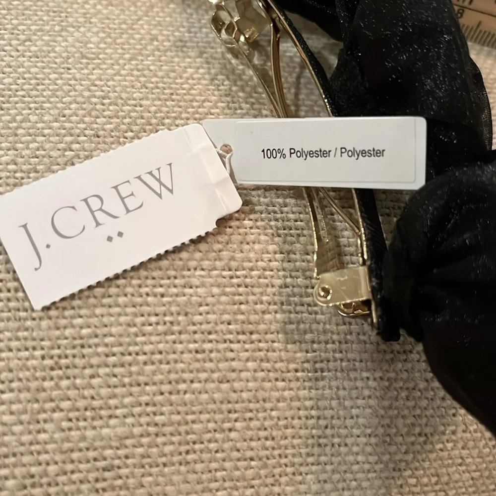 J. Crew Black Organza Rosette Barrette/NWT